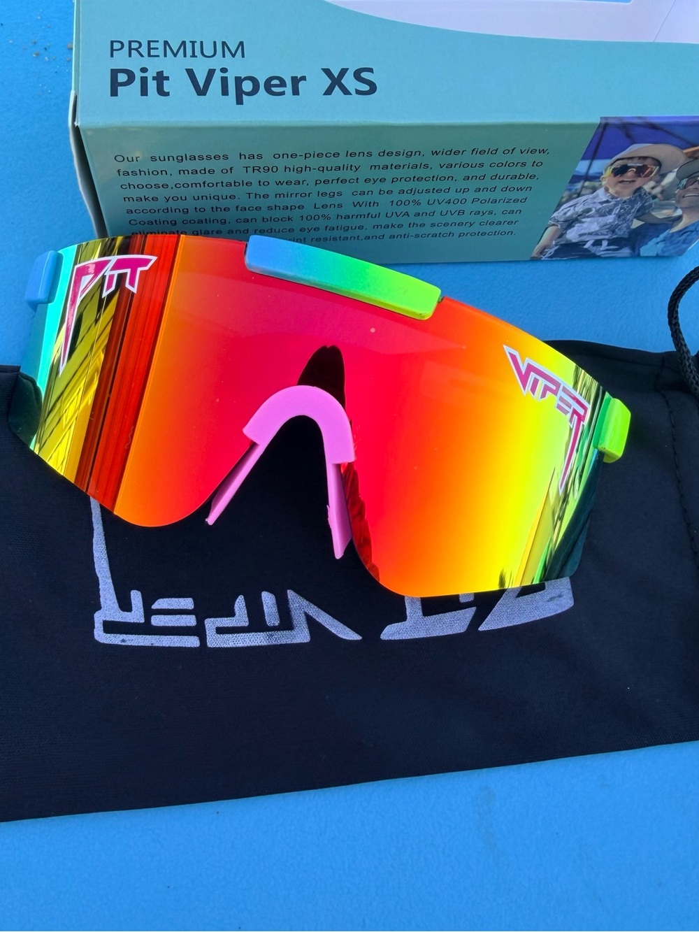 Pit Viper XS Shield Sunglasses - Neon Green, Pink, Red Mirror